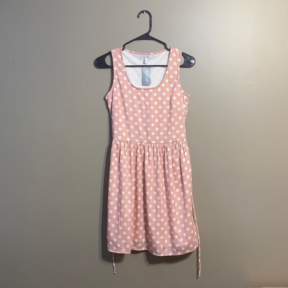 NWT. Blush Polka Dot Delia’s Dress - Picture 1 of 6